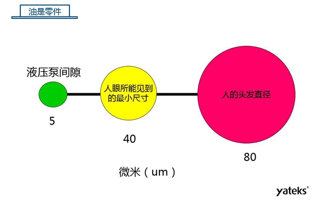 如圖所示是機械設備液壓泵間隙、人眼所能見到的最小尺寸、人的頭發直徑三者之間的對比圖